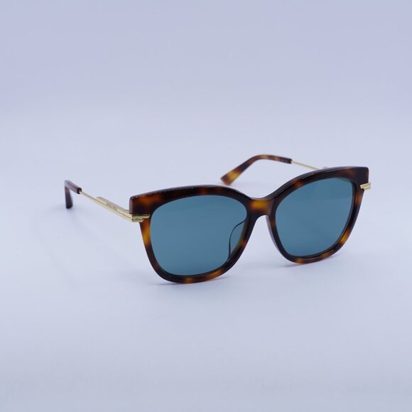 ?️ New Bottega Veneta BV1296SA 003 Sunglasses - Havana/Gold Frame, Green Lenses